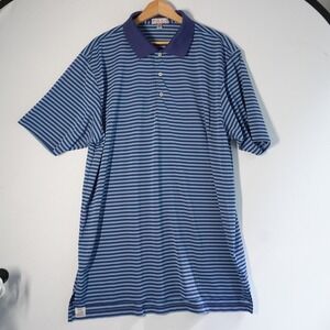Peter Millar Summer Comfort Golf Polo Striped XXL The Clint Eastwood Stripe Blue
